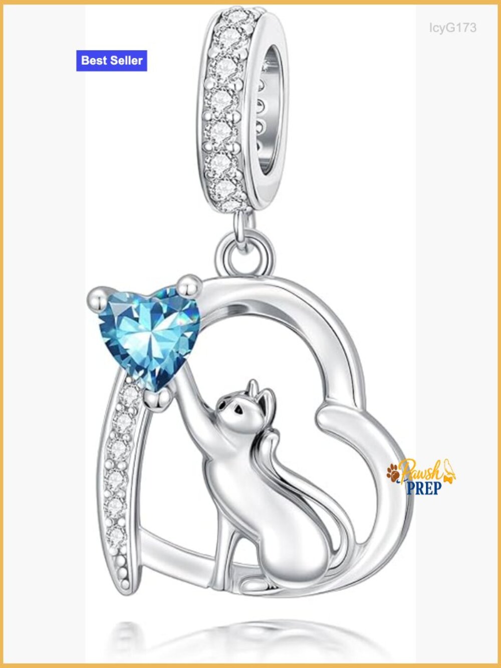 925 Sterling Silver Cat Charm Bead for Bracelet Making